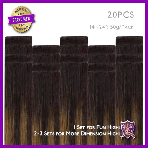 16 Inch Human Hair Tape In Extensions 50g 20pcs Invisible Seamless main image 5